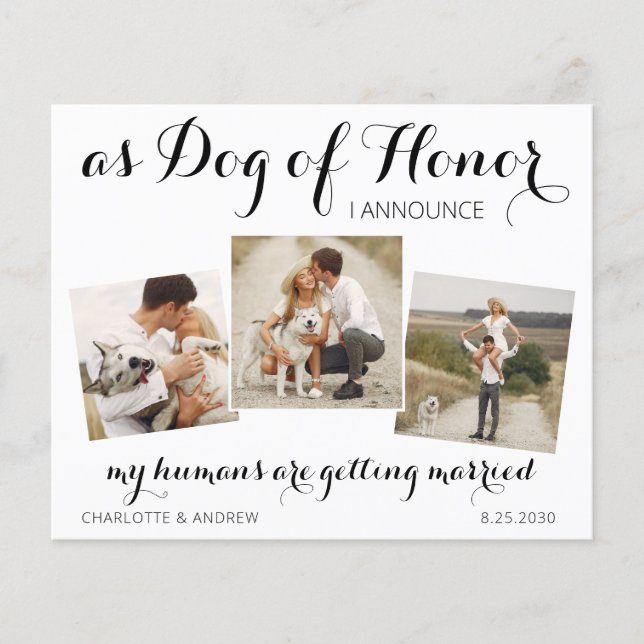Budget Photo Collage Pet Wedding Save The Date (Front)