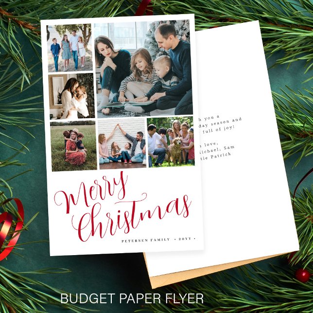 Budget photo collage red Merry Christmas Holiday Flyer (Creator Uploaded)