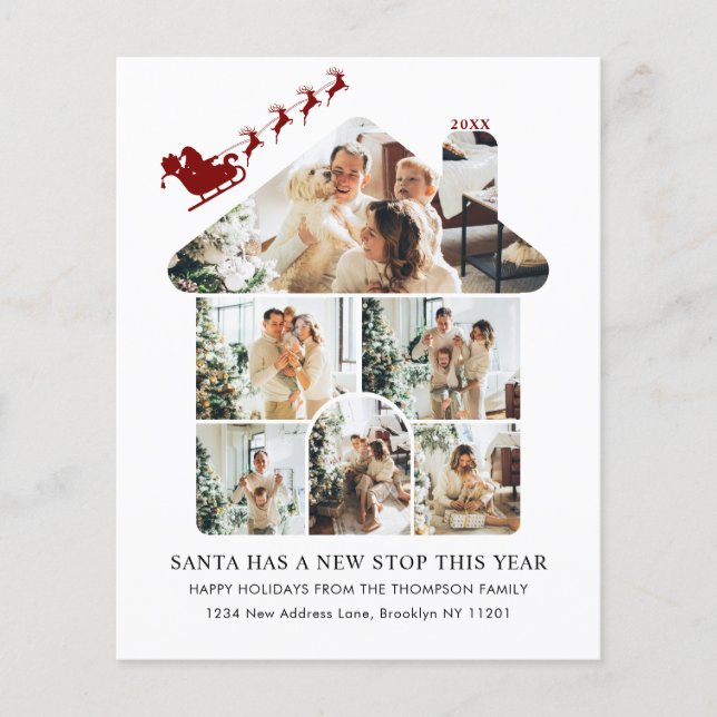 BUDGET Photo Collage Red Santa Sleigh Moving (Front)