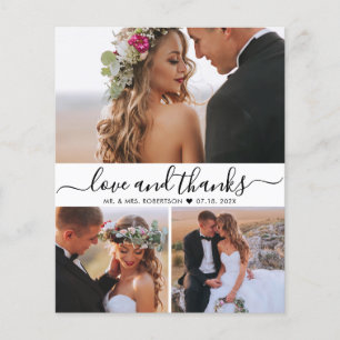 Budget Photo Collage Script Wedding Thank You Card