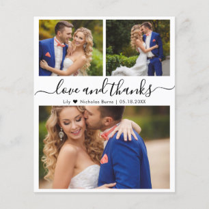 Budget Photo Collage Script Wedding Thank You Card