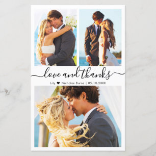 Budget Photo Collage Script Wedding Thank You Card