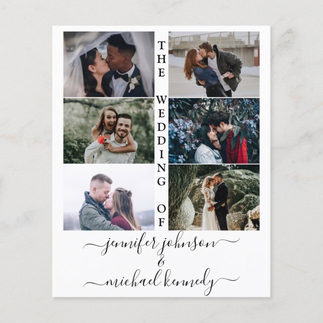 Budget Photo Collage Wedding Invitation Modern  (Front)