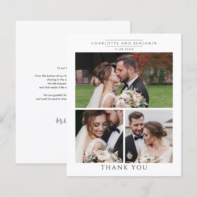 Budget Photo Collage Wedding Thank You (Front/Back)