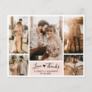 Budget Photo Collage Wedding Thank You Script Card