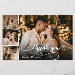 Budget Photo Collage Wedding Thank You Script Card