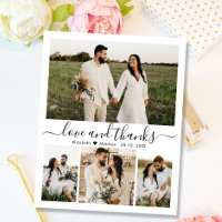 Budget Photo Collage Wedding Thank You Script Card