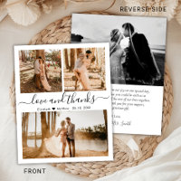 Budget Photo Collage Wedding Thank You Script Card