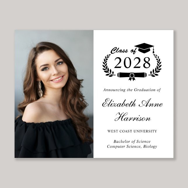 Budget Photo College Graduation Announcement (Share the pride and excitement of your graduate's achievement with friends and family near and far)