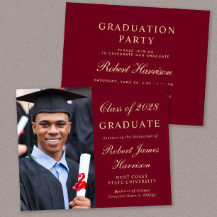 Budget Photo College Graduation Party Invitation