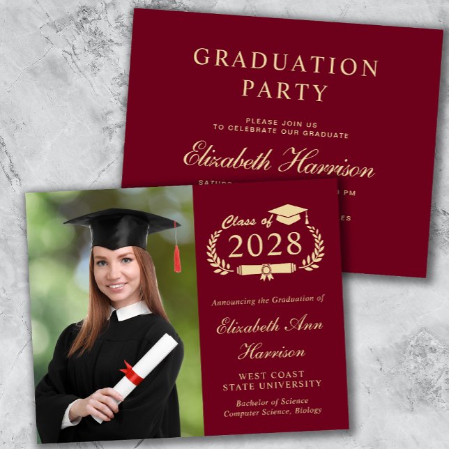 Budget Photo College Graduation Party Invitation (Creator Uploaded)