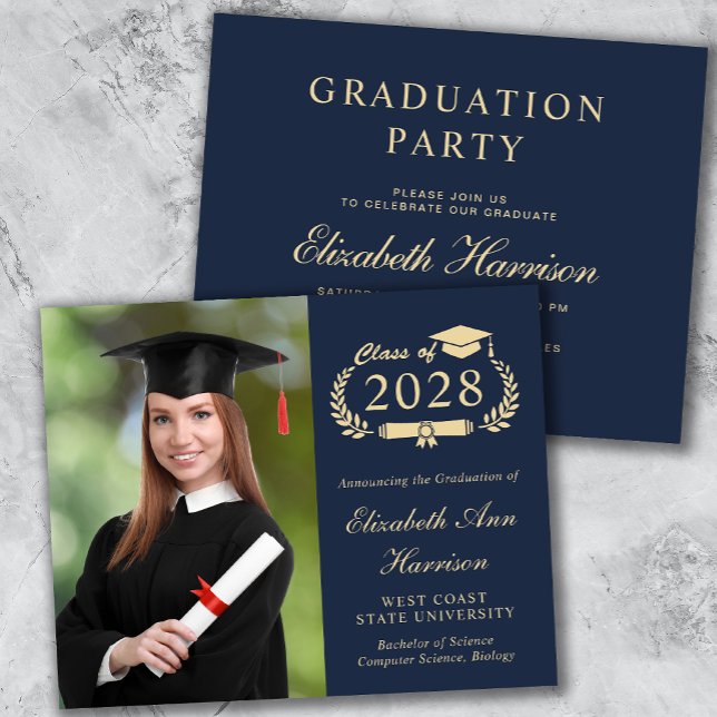 Budget Photo College Graduation Party Invitation (Creator Uploaded)