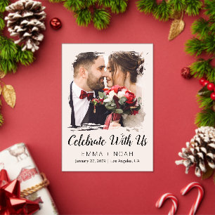 Budget Photo Cream Wedding Acrylic Invitations