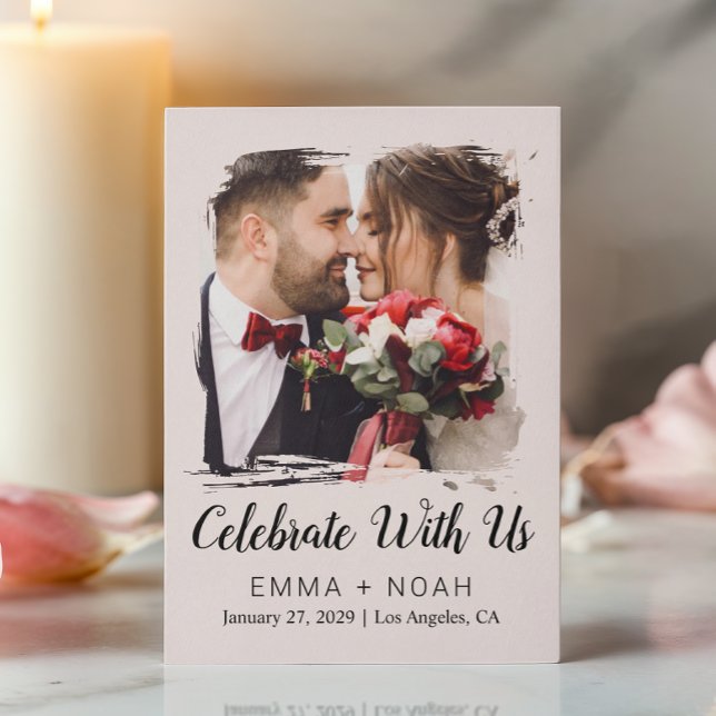 Budget Photo Cream Wedding  Card (Creator Uploaded)