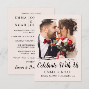 Budget Photo Cream Wedding RSVP Card