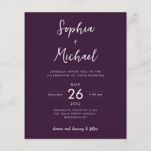 Budget Photo Details QR Website Purple Wedding