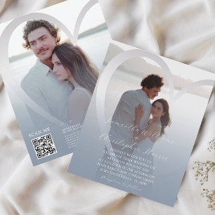 Budget Photo  Dusty Blue & Silver Heart QR Wedding