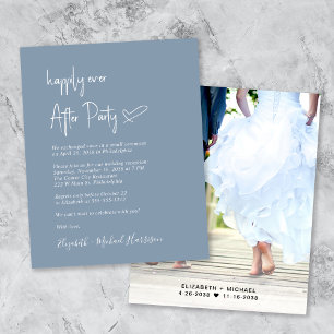 Budget Photo Dusty Blue Wedding Reception Invite
