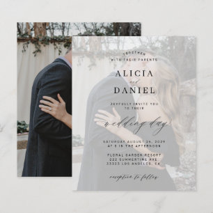 Budget photo elegant wedding invitation