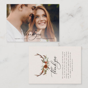 Budget photo elegant wedding thank you black white enclosure card