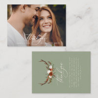 Budget photo elegant wedding thank you sage green