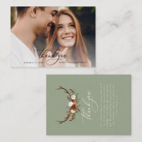 Budget photo elegant wedding thank you sage green