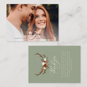 Budget photo elegant wedding thank you sage green enclosure card