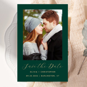 Budget Photo Emerald Green Gold Save the Date