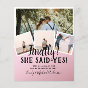 BUDGET PHOTO Engaged Wedding INVITE Announcement Flyer