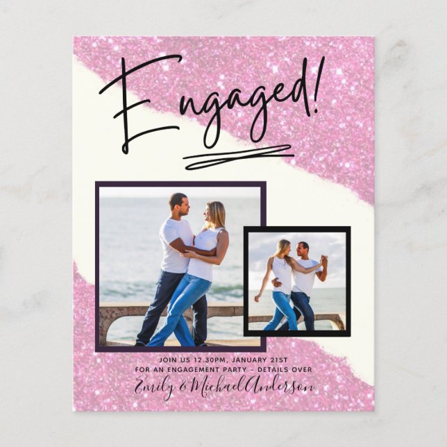 BUDGET PHOTO ENGAGEMENT Invite Announcement SCRIPT Flyer (Front)