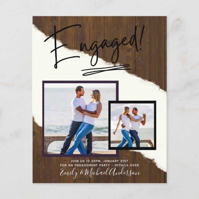 BUDGET PHOTO ENGAGEMENT Invite Announcement SCRIPT Flyer (Front)