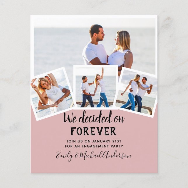BUDGET PHOTO ENGAGEMENT INVITE - any color  Flyer (Front)