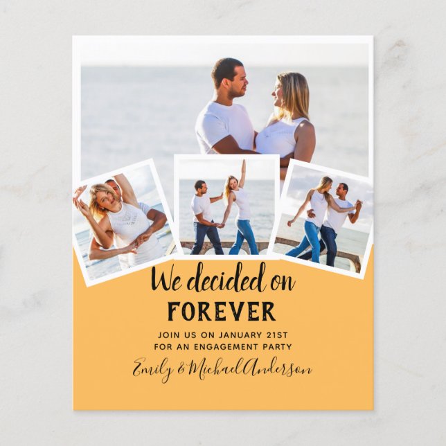 BUDGET PHOTO ENGAGEMENT INVITE - any color  Flyer (Front)