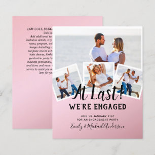 BUDGET PHOTO ENGAGEMENT QUOTE INVITES - ANY COLOR