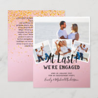 BUDGET PHOTO ENGAGEMENT QUOTE INVITES - ANY COLOR