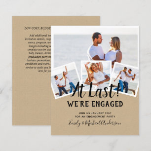 BUDGET PHOTO ENGAGEMENT QUOTE INVITES - ANY COLOR