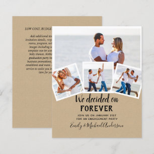 BUDGET PHOTO ENGAGEMENT QUOTE INVITES - ANY COLOR