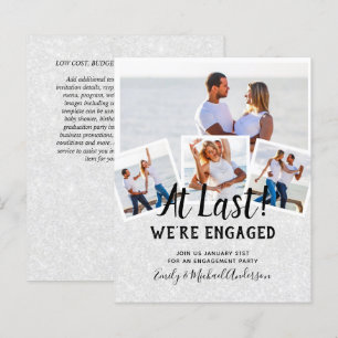 BUDGET PHOTO ENGAGEMENT QUOTE INVITES - ANY COLOR