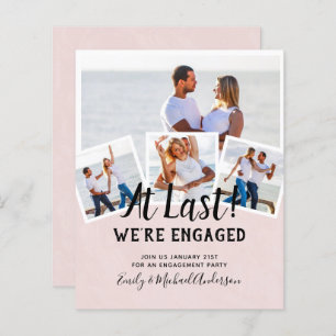 BUDGET PHOTO ENGAGEMENT QUOTE INVITES - ANY COLOR