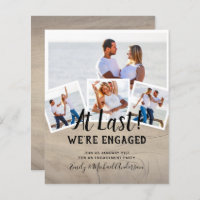 BUDGET PHOTO ENGAGEMENT QUOTE INVITES - ANY COLOR