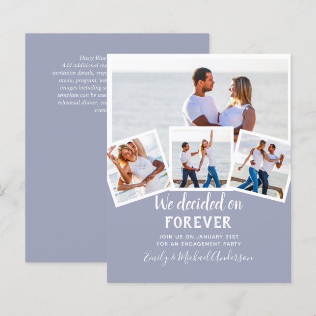 BUDGET PHOTO ENGAGEMENT QUOTE INVITES - ANY COLOR (Front/Back)