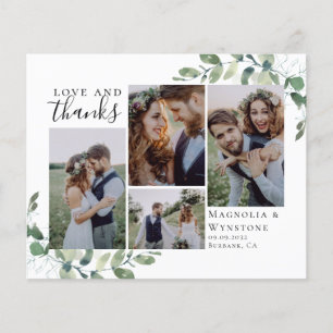 Budget Photo Eucalyptus Wedding Thank You Card