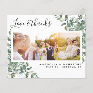 Budget Photo Eucalyptus Wedding Thank You Card