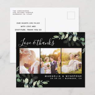 Budget Photo Eucalyptus Wedding Thank You Postcard