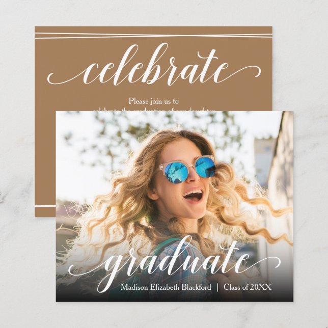 Budget Photo Graduate Party Invitations (Front/Back)