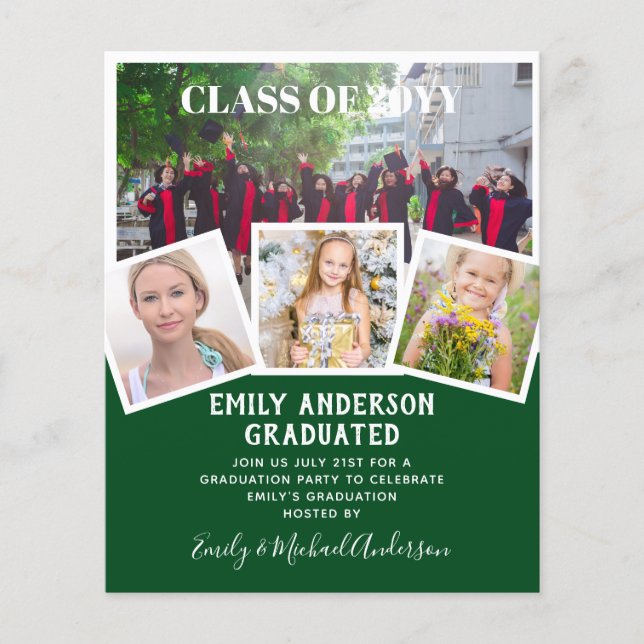 BUDGET Photo GRADUATION Invite Announcement ThankU Flyer (Front)