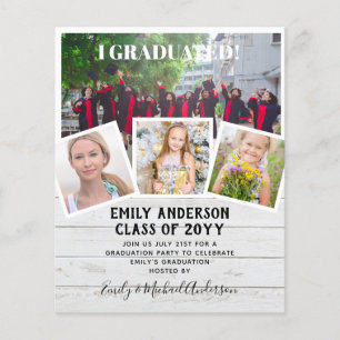 BUDGET PHOTO GRADUATION INVITE - Mixed Colours Flyer