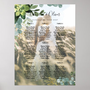 BUDGET PHOTO Greenery SEATING CHART 18" x 24"
