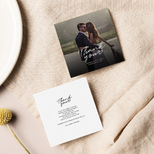Budget Photo Hand-Lettered Wedding Thank You Card