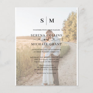 Budget Photo Heart Calligraphy Wedding Flyer